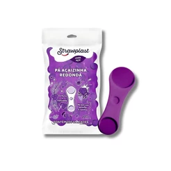 Pazinha Açaí Redonda Roxa C/200 Un Strawplast Sobremesa Açaí Sorvete