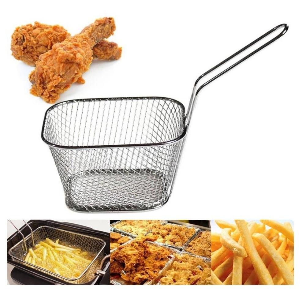 Mini Cesto Inox Churros Batata Frita Rustica Frango Servir Porcoes Aperitivos Multiuso