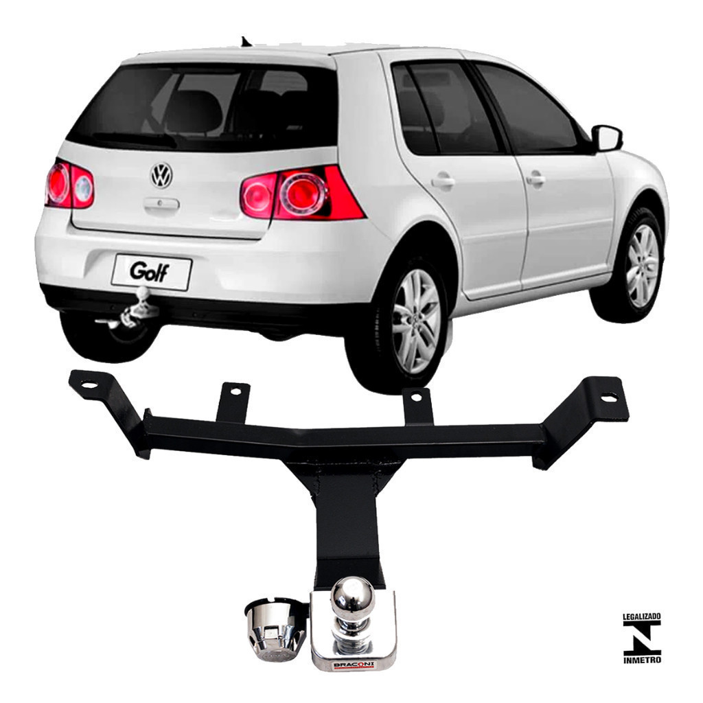 Engate Reboque Fixo Golf 1996 A 1998 Aco Resistente Cap Carga 450kg Certificado Inmetro Bom tOP