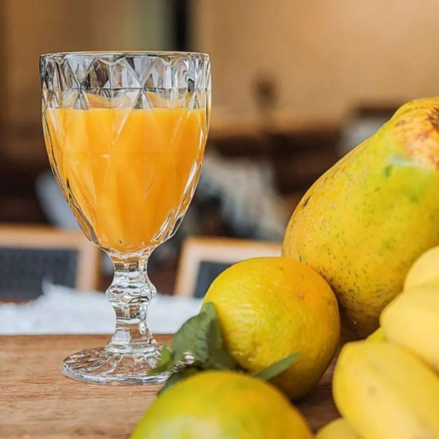 Jogo De 6 Taças Diamante 340ML Vidro Transparente Para Água Suco Vinho