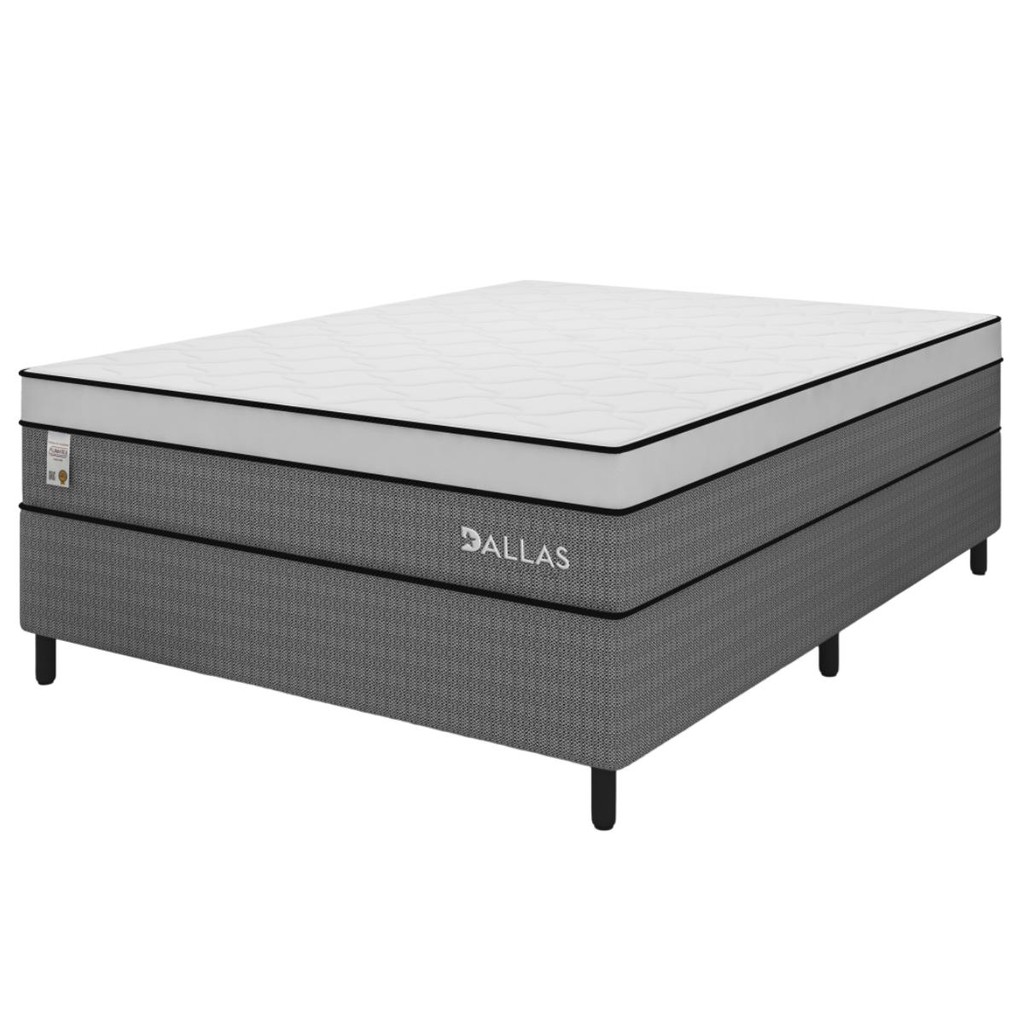 Cama Box Casal Molas Ensacadas Dallas Plumatex em Oferta na Shopee
