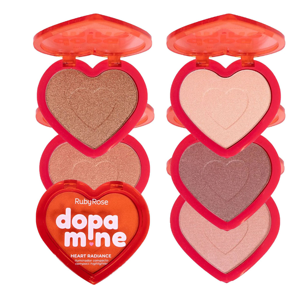 Iluminador Dopamine Heart Radiante Ruby Rose Hbf1603 em Oferta na Shopee