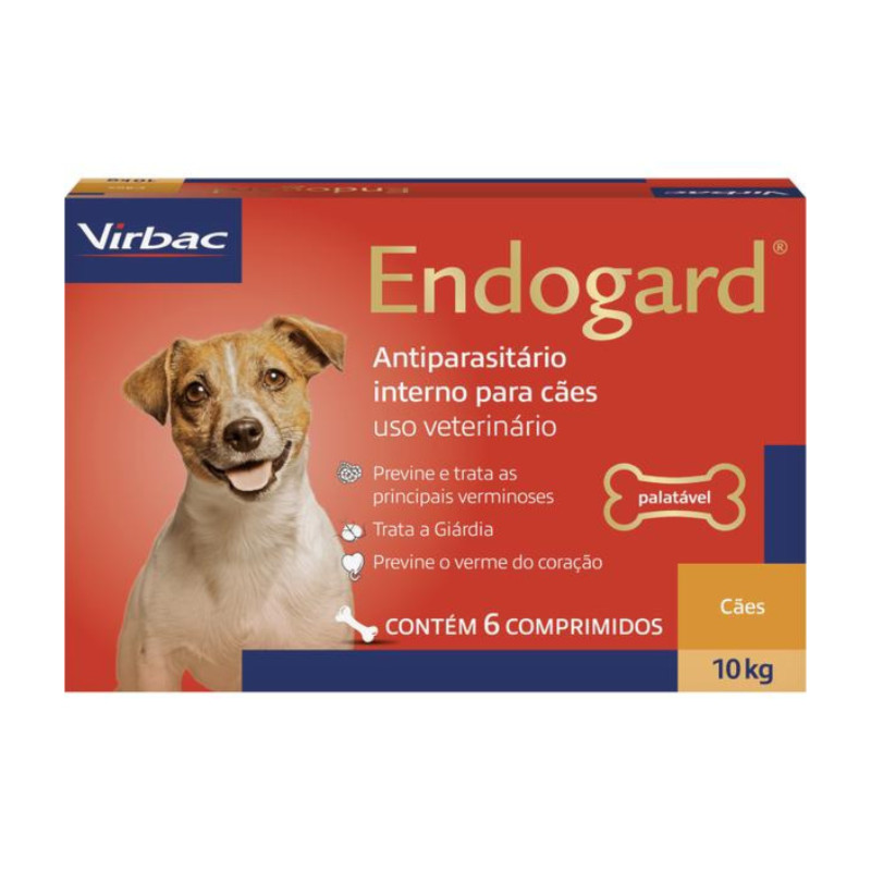 Vermífugo Endogard Para Cães De Até 10kg Com 6 Comprimidos em Oferta na Shopee