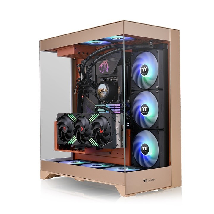 Imagem Gabinete Gamer Thermaltake Cte E550 TG, Laterais de Vidro, mid-Tower, Sem fans, Gravel Sand - CA-1Z8-00MGWN-00
