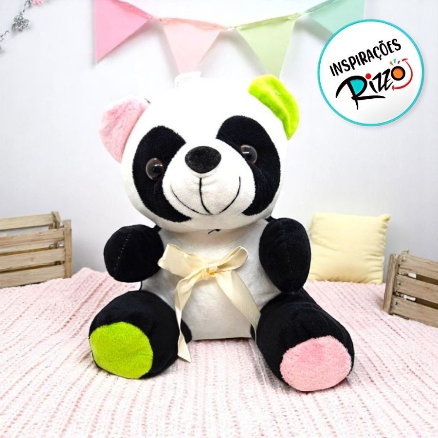 Panda De Pelúcia - Panda - 18cm - 1 unidade - Rizzo
