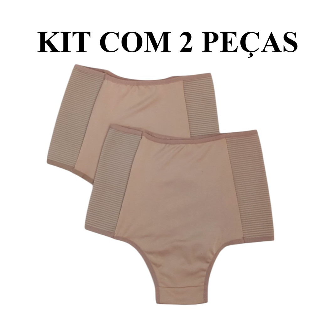 KIT 2 Calcinhas galena Cinta Modeladora Cós Alto Pós Parto Zero Barriga Redutora de Medidas em Oferta na Shopee