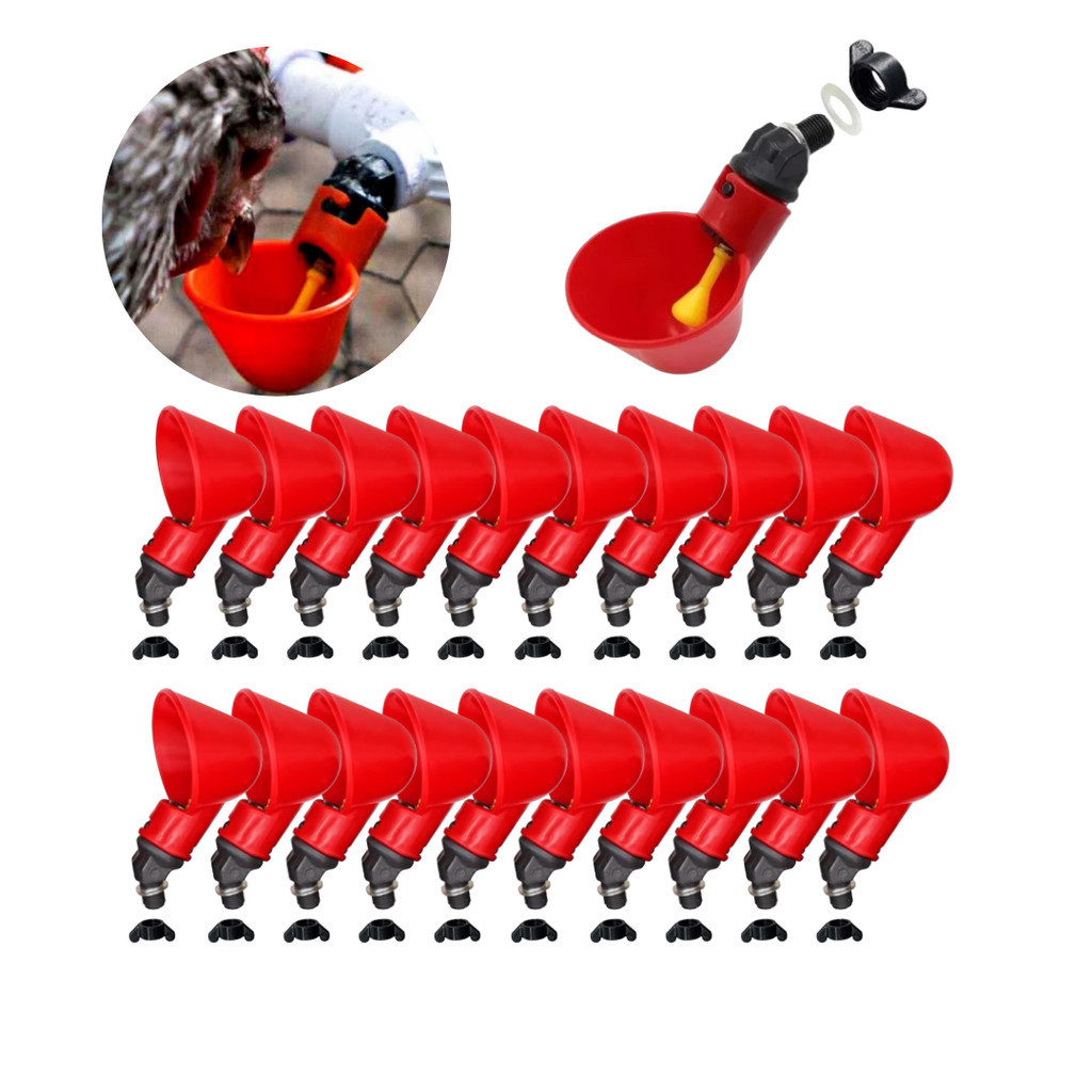 Kit 20 Un. Bebedouro Automático para Aves, Copinho, Codorna, Frangos e Pintinhos
