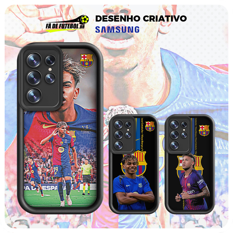 Capa Barcelona Yamal neymar La Liga Estrela De Futebol Silicone com Samsung A5 10 15 54 S20 23 fe JT