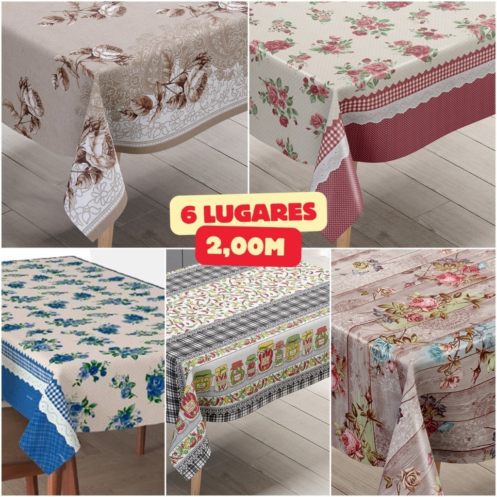 Toalha Plástica de Mesa Térmica 6 lugares - 2,00m x 1,40m