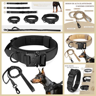 Coleira para cães, nylon para treinamento ajustável fivela de metal pesado para cães  treinamento  caminhadas M/L/XL em Oferta na Shopee