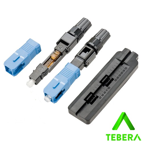 Conector óptico rápido sc/upc (azul) - embalagem com 10 pçs