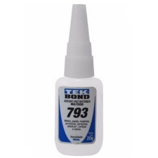 kit c/5 Cola Instantânea 793 20g Tek Bond Acrigel Postiça Antientupimento/cola tek bond 793
