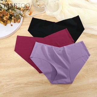 Finetooo Calcinha Ice Silk Sem Costura Para Mulheres Desenho Deep-V De Uma Só Peça Sexy Respirável De Meia Altura