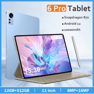 Último Tablet Pad Global 6 Pro Android 12 Snapdragon 870 Octa-Core Tablet PC de 11 polegadas 256GB 512GB 5G WIFI Pad 6