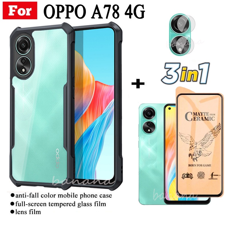 OPPO A78 4G Caixa Para Telefone À Prova De Choque A58 4G A78 5G A58 5G A57 A77S A17 A16 A15 Película Cerâmica Fosca E Lente De Câmera em Oferta na Shopee