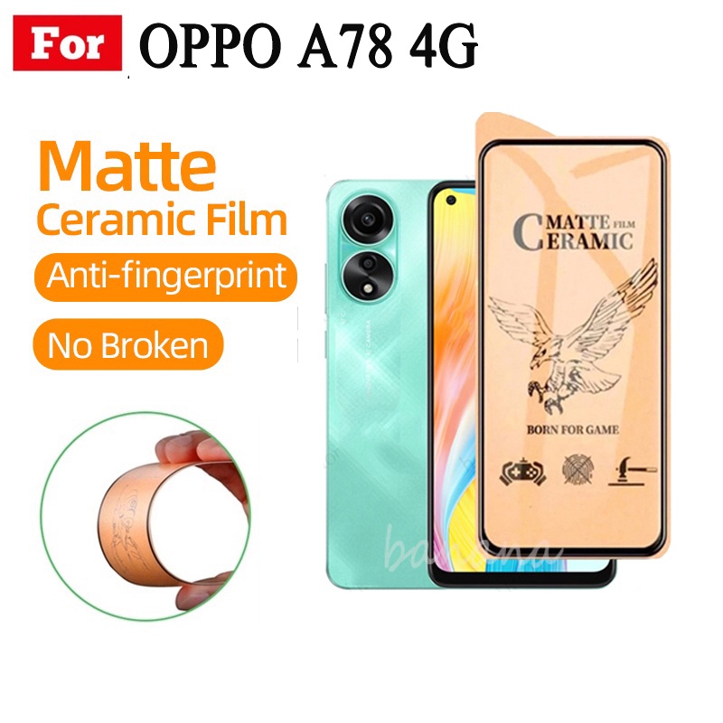 OPPO A78 4G Caixa Para Telefone À Prova De Choque A58 4G A78 5G A58 5G A57 A77S A17 A16 A15 Película Cerâmica Fosca E Lente De Câmera