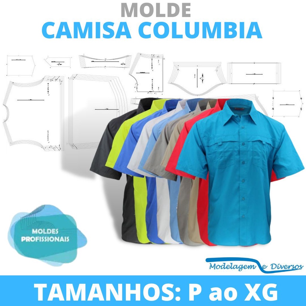 MOLDE CAMISA COLUMBIA, MODELAGEM&DIVERSOS, CORREIOS