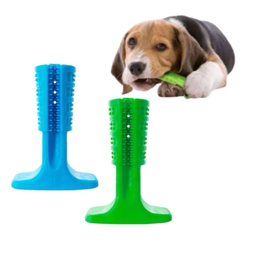 Brinquedo Interativo Mordedor Escova de dente para Cachorro Pet Higienizador Dental Anti-Stress