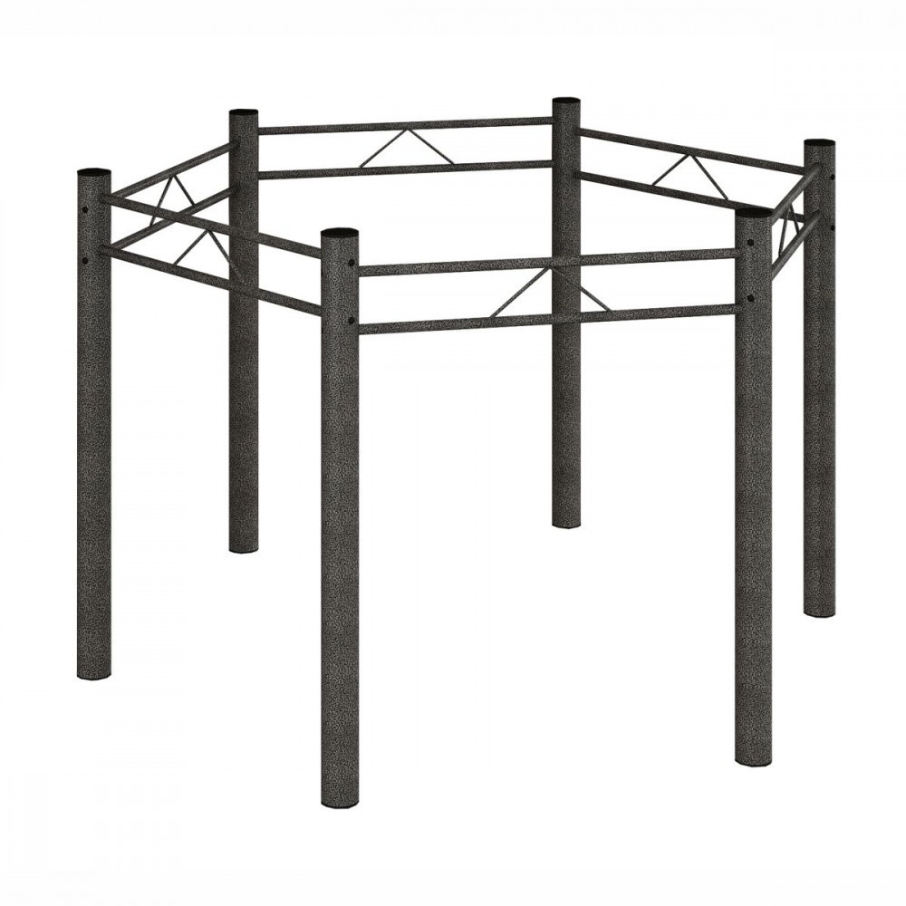 Base para Mesa Sextavada de 120x140 Martelado Grafite Teixeira em Oferta na Shopee