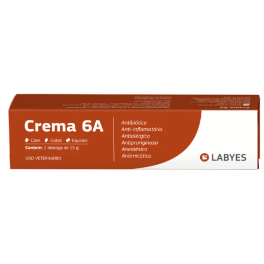 Pomada Crema 6a 15g Tratamento De Lesões Na Pele Labyes 6 a - Pets