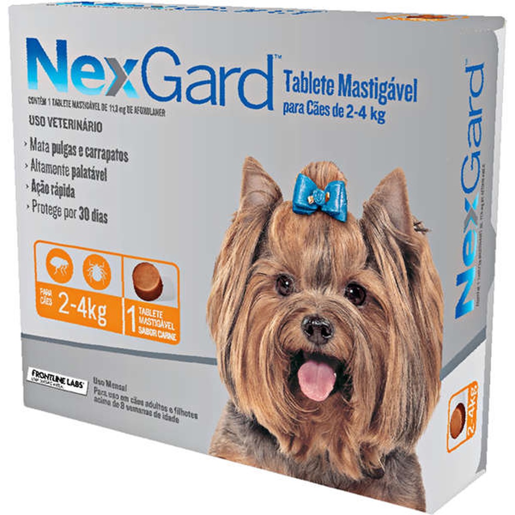 NexGard 11,3 mg para Cães de 2 a 4 Kg - 1 Tablete em Oferta na Shopee