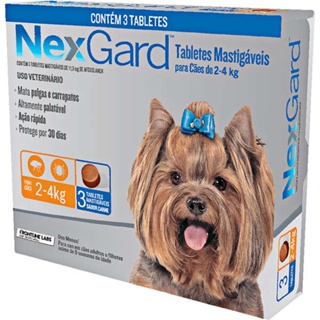 NexGard 11,3 mg para Cães de 2 a 4 Kg - 3 Tabletes em Oferta na Shopee