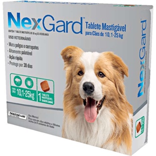 NexGard 68 mg para Cães de 10,1 a 25 Kg - 1 Tablete em Oferta na Shopee