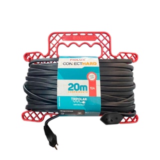 Cabo Extensão Prolongador 20 Metros Tripolar 10A Profissional Carretel em Oferta na Shopee