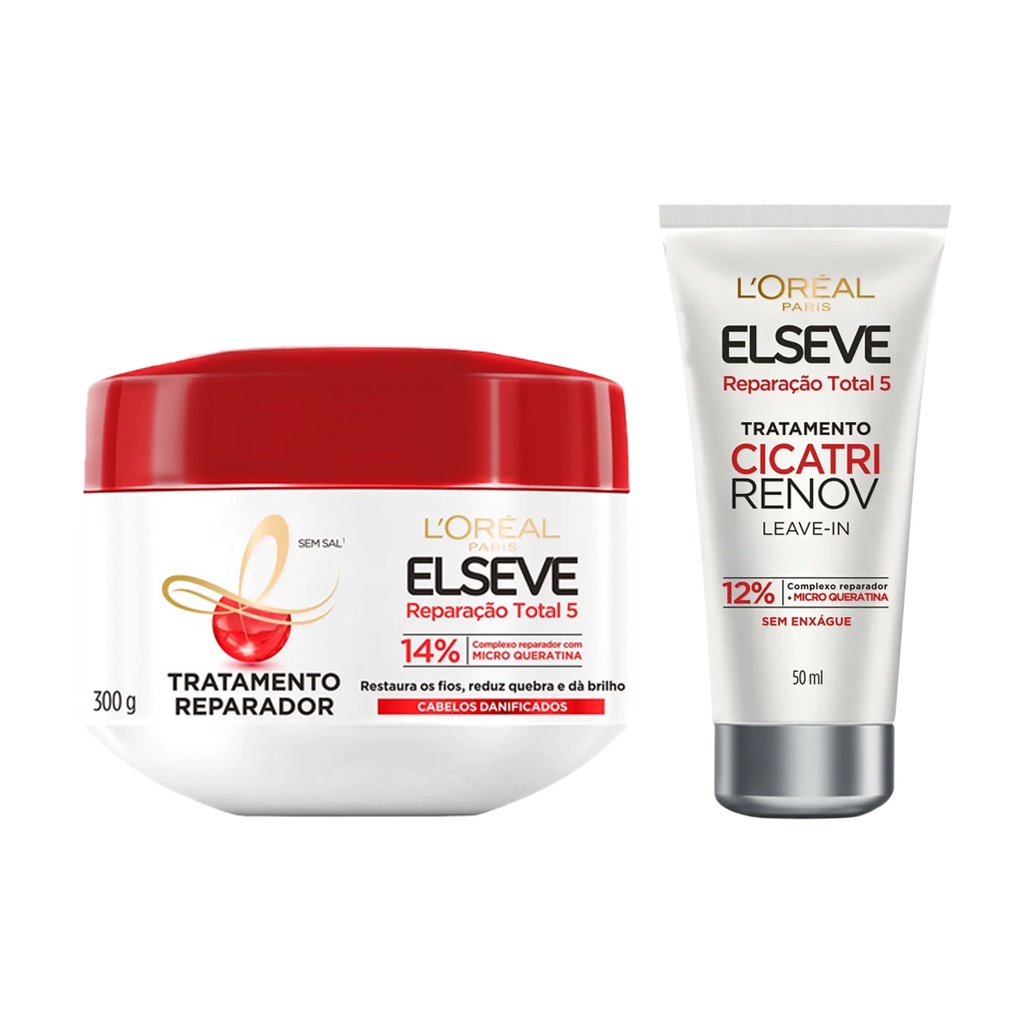 Kit Cicatri Renov 50ml + Máscara Reparação Total 5 Elseve - 2 Itens em Oferta na Shopee