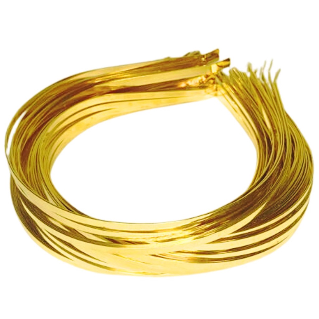 Kit 12 Tiara Arco Acessório Base Lisa Metal Ouro/Dourado 3mm