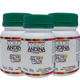 Kit 3x Adoçante Color Andina Natural 100% Stevia 20g Orignal