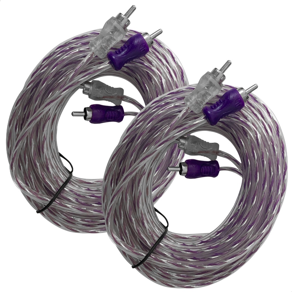 2 Cabo RCA 5 Metros Blindado Automotivo Dupla Blindagem Som Injetado Cobre Par Kit - Audio
