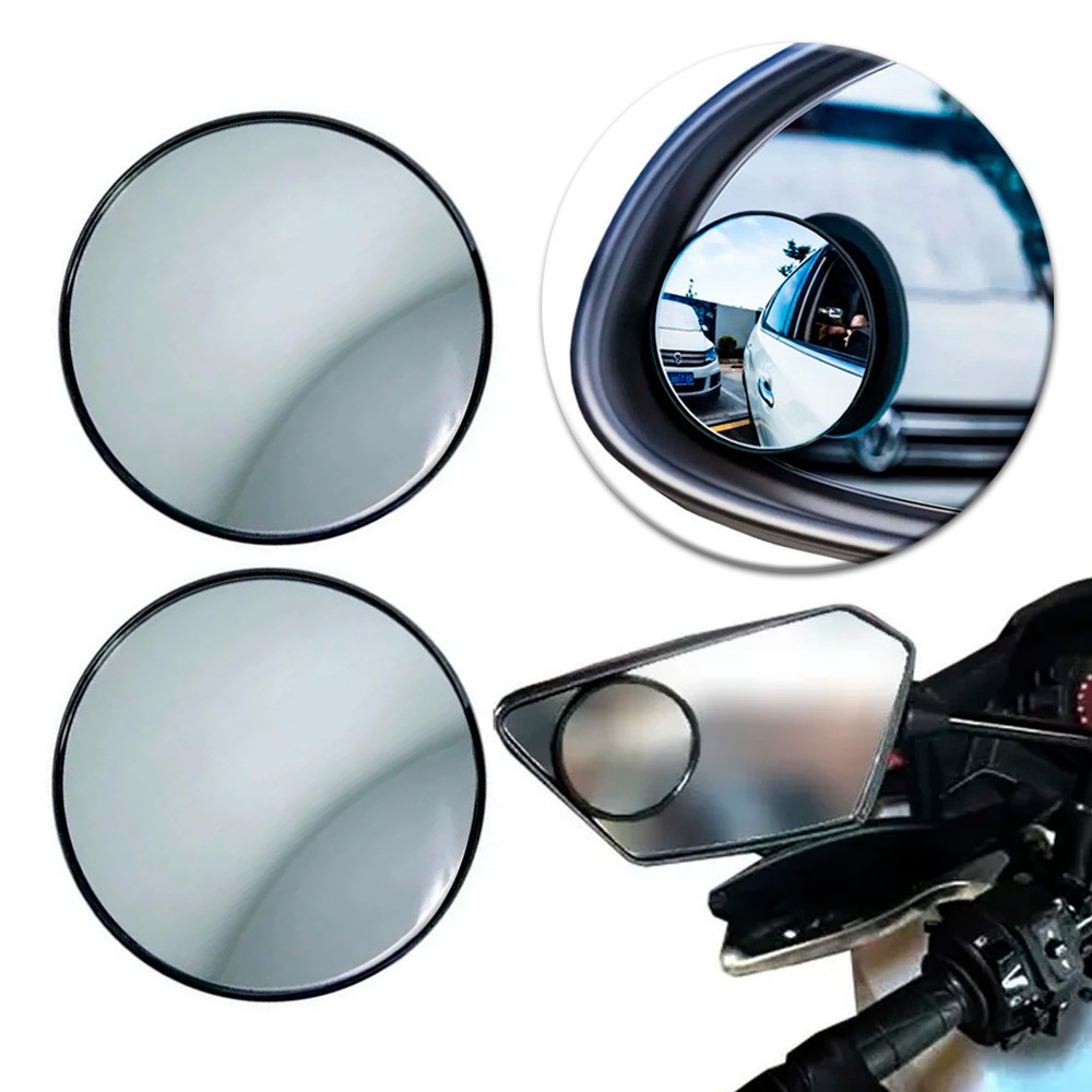 Par Espelho Retrovisor Convexo Auxiliar Vidro 5cm Carro Moto em Oferta na Shopee