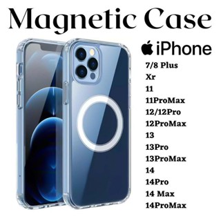 Case Magnetic MagSafe Transparente para Modelos iPhone 7/8 Plus/ Xr/ 11/ 11ProMax/12/12Pro/ 12ProMax/ 13/ 13Pro/ 13ProMax/ 14/ 14Pro/ 14 Max/ 14ProMax