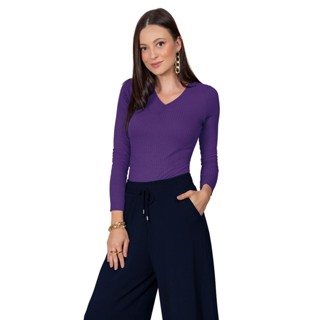 Blusa Feminina Manga Longa Rovitex Roxo