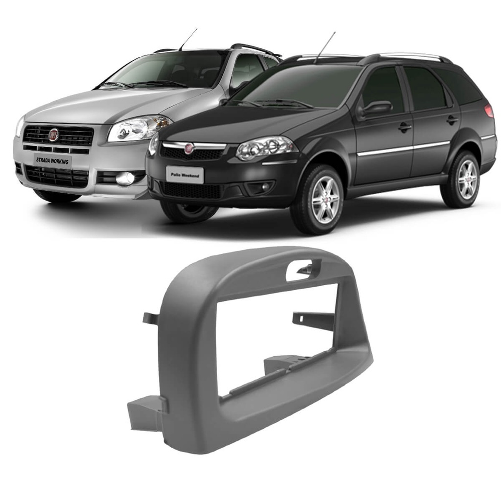 Moldura 1 Din Cinza Palio/Siena/Strada/Palio Weekend G2 01/06 Fire Economy 10/14  Alojamento p/ Relógio Expex EPX FT-570 em Oferta na Shopee