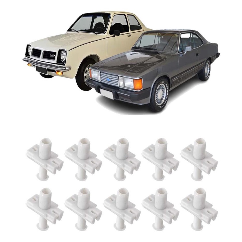 Kit 10 Grampos Friso Cromado Janela Porta Chevette 83/ Opala