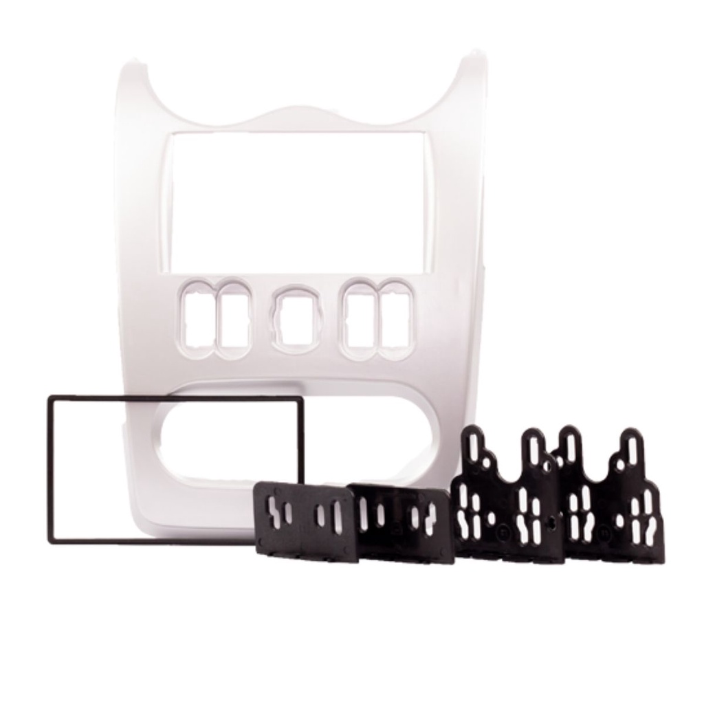 Moldura 2 DIN Prata Sandero Authentique/Expression/Stepway/Privilege 2011 a 2021 e Logan 2011 Expex - EPX 262
