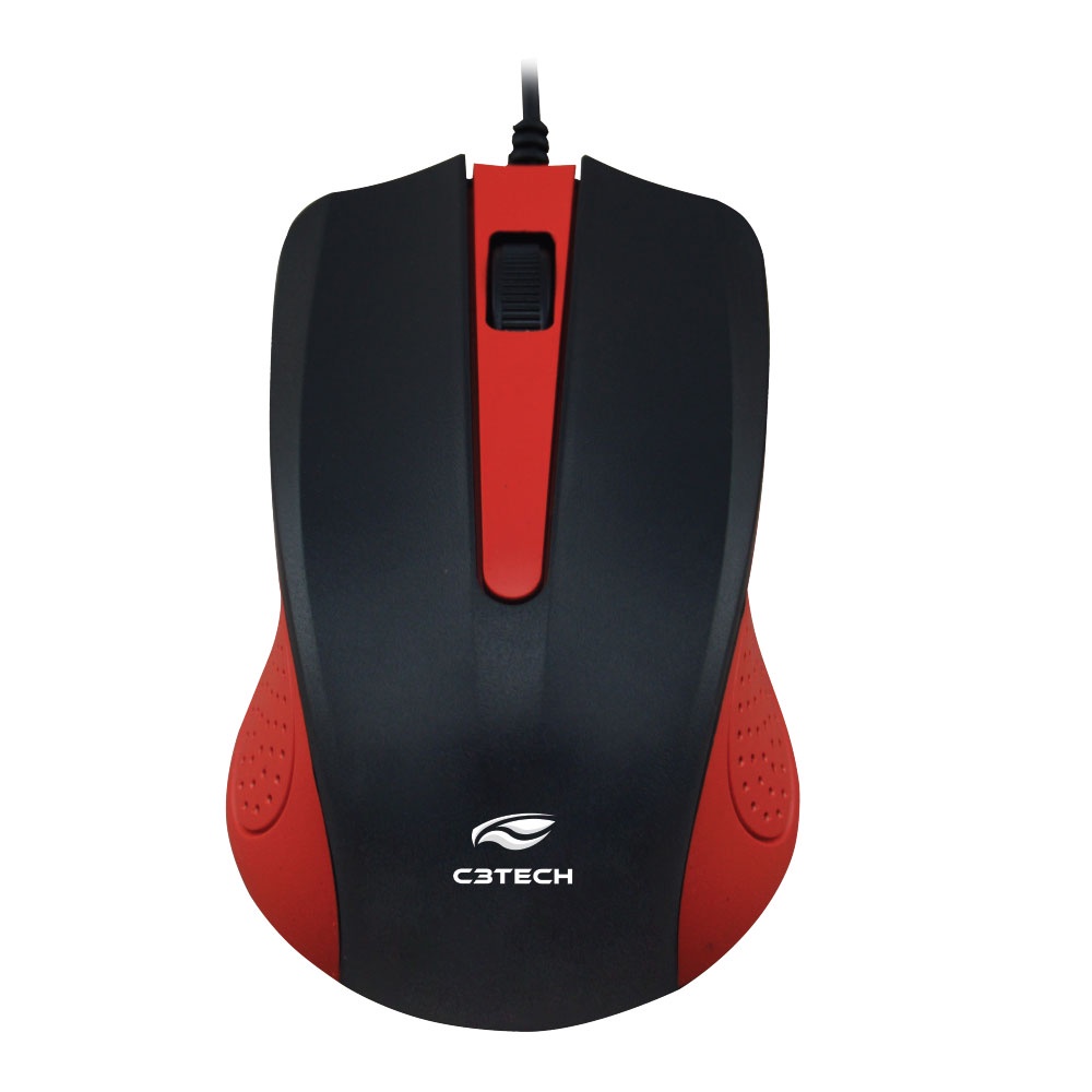 Mouse Com Fio USB Óptico 1000 Dpi C3 Tech Vermelho