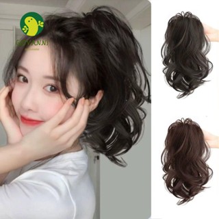 GIOVANNI Rabo De Pônei Curto Ondulado , Peça De Cabelo De Cauda Sintético , Fasion Natural Coreano Estilo Falso Clip De Garra Mulher/Menina