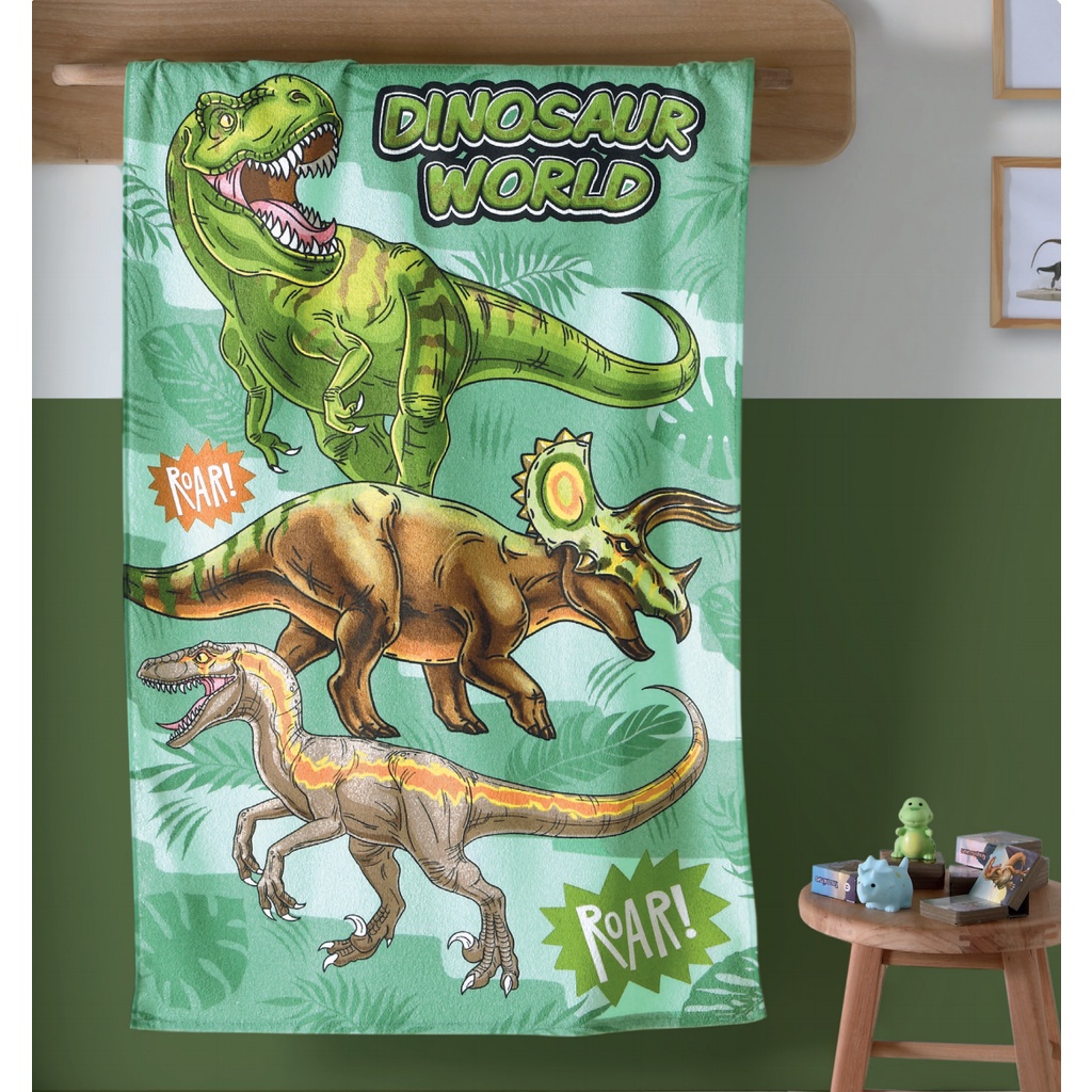 Toalha de Banho Felpudo Estampado Dohler 70x115cm Dino em Oferta na Shopee