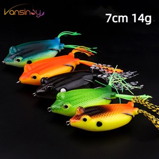 Isca De Frog Pesca Fundição De Isca Macia De Pesca 7,5cm 14g Com Anzol Duplo