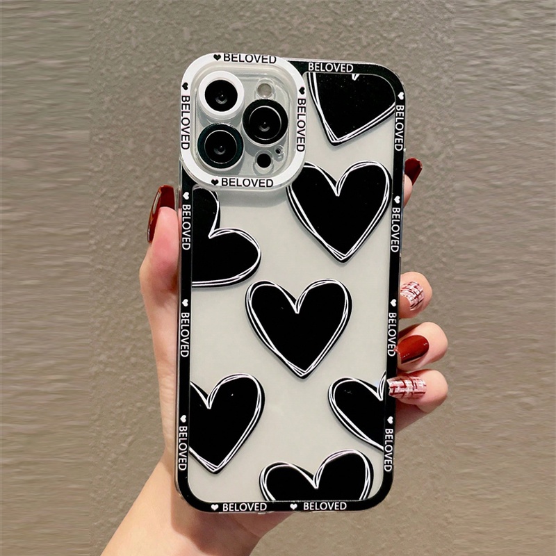 Amor Coração Macio Claro Caso De Telefone Para iPhone 16 11 12 13 14 15 Pro Max XR X XS 7 8 Plus SE 2020 7plus 8plus Capa À Prova De Choque