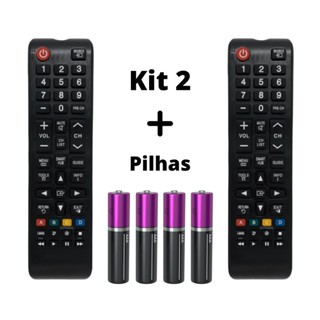 Kit 2 Controle Remoto Compatível Todas Smart Tv Samsung Hub