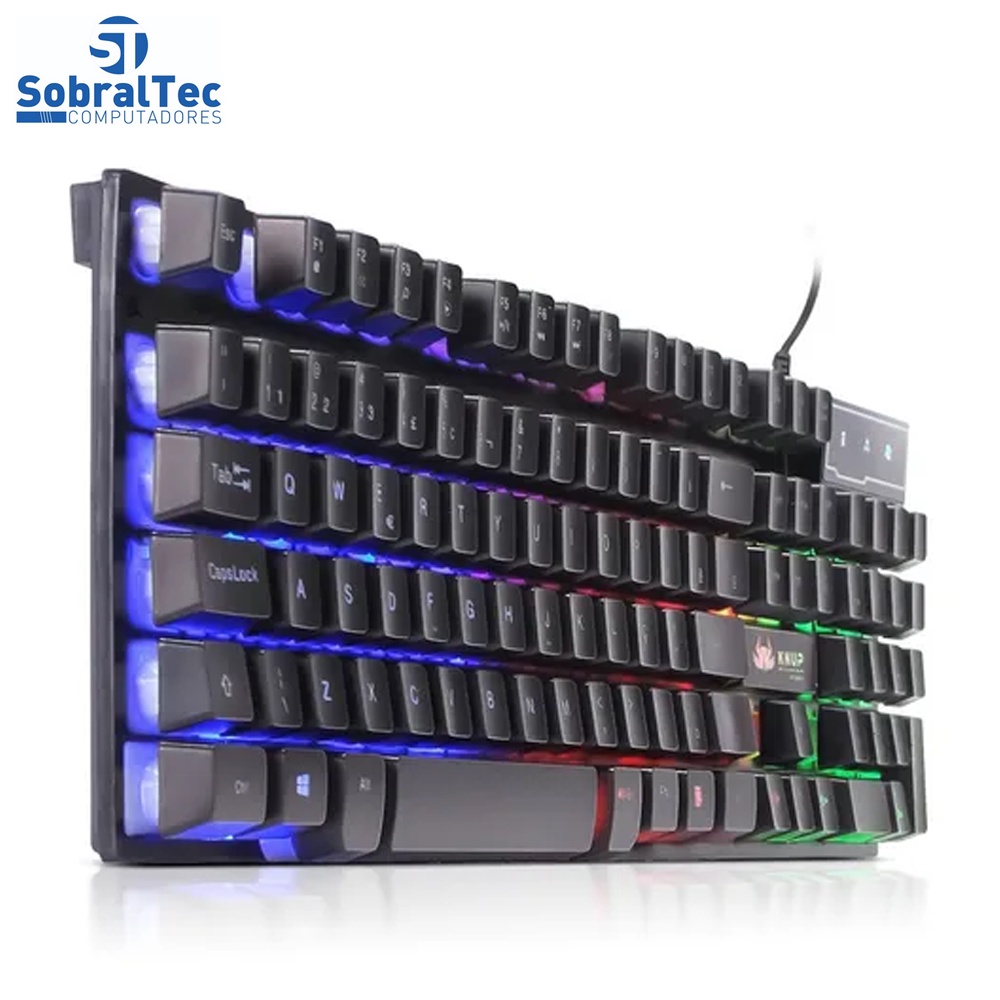 Teclado Gamer USB LED Com 3 Cores KNUP KP-2043A