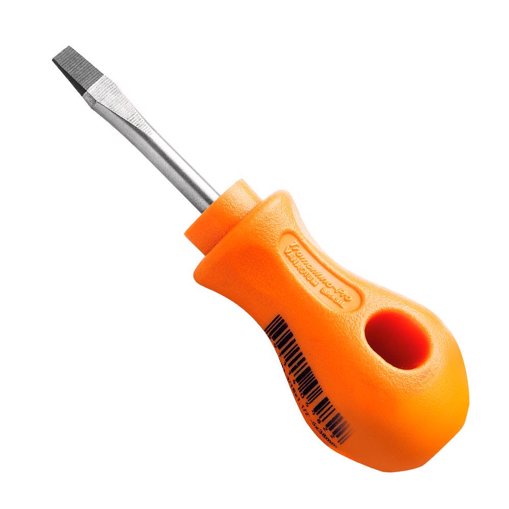 Chave de Fenda Ponta Chata em Aço Cromo Vanádio 5x38 mm (3/16x1.1/2") Tramontina PRO em Oferta na Shopee