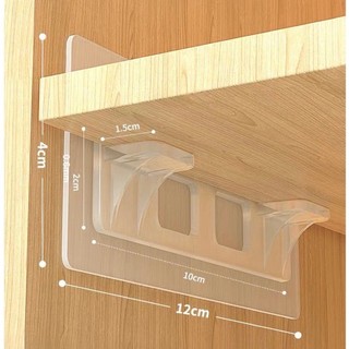 Suporte Adesivo para Prateleira Plástico Kit 10 peças