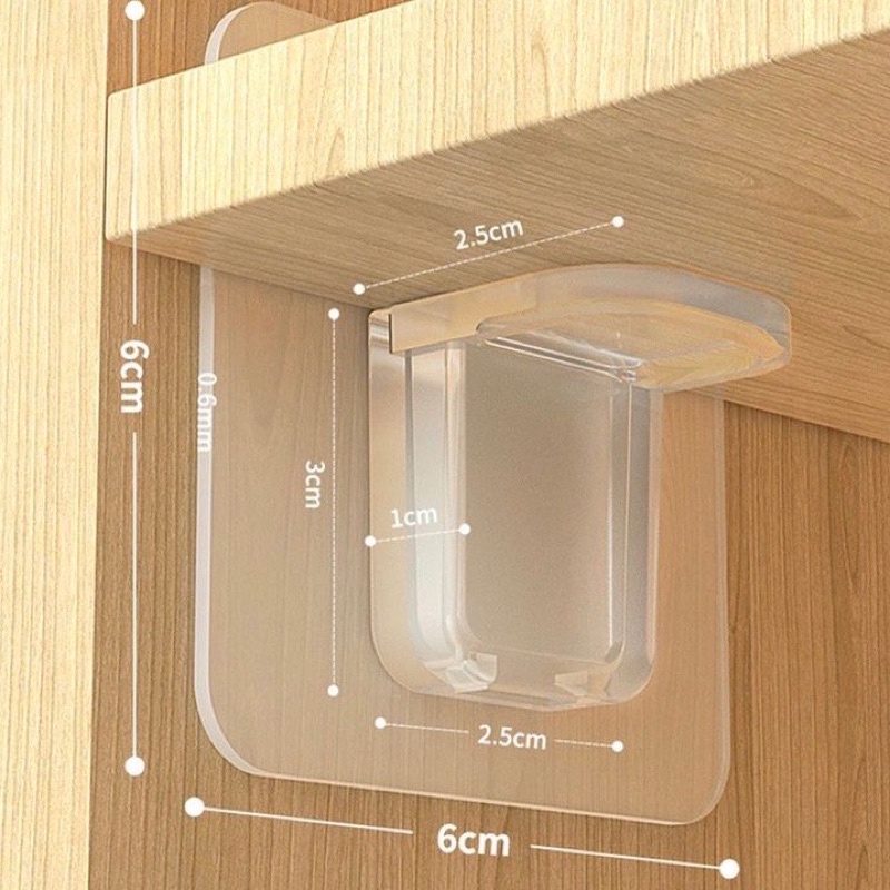 Kit 10  pçs Suporte Reforçado Adesivo Prateleira Transparente Mão Francesa Cantoneira