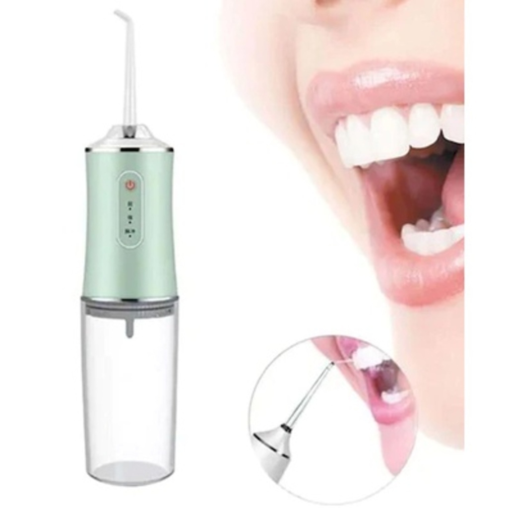 Irrigador Dental Oral Portátil Recarregável USB 220ml Promoção Limpeza Bocal Jato Forte Branco