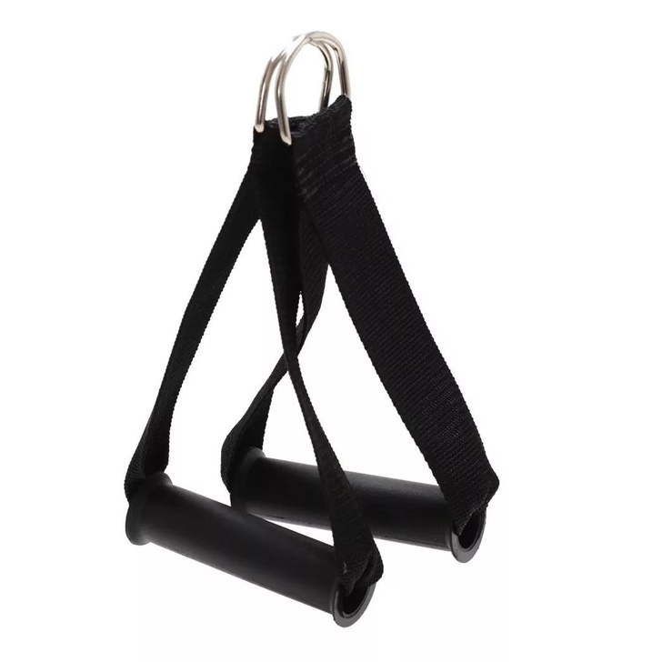Par Puxador Estribo Manopla Pegada Crossover Nylon Remada Academia Fitness